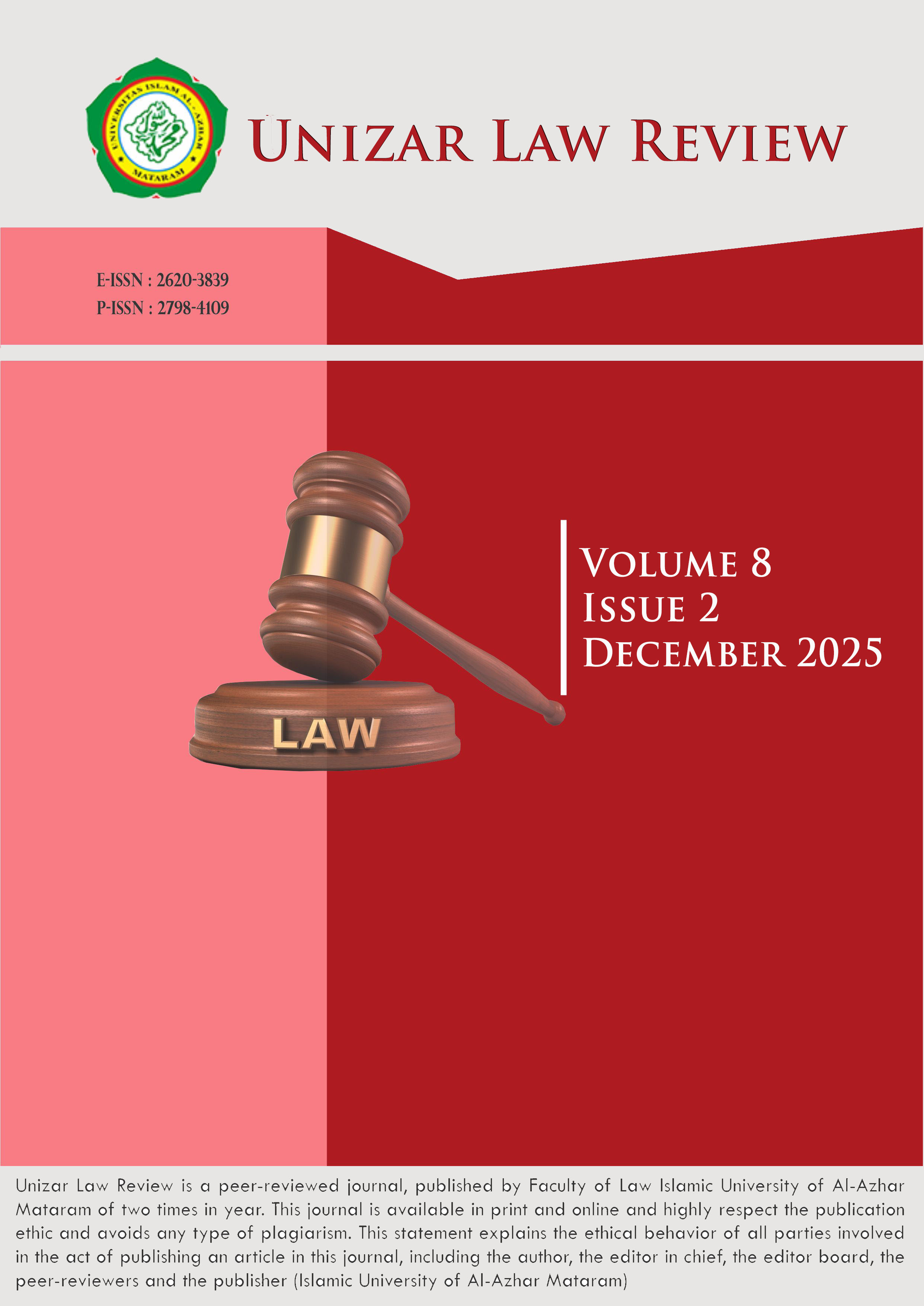 					View Vol. 8 No. 2 (2025): Unizar Law Review
				